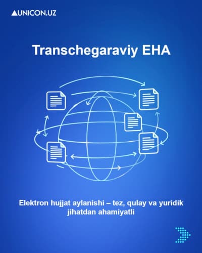 "UNICON.UZ" MCHJ tomonidan O‘zbekiston va xorijiy davlatlar o‘rtasida transchegaraviy elektron hujjat aylanmasi vositasi taqdim etildi