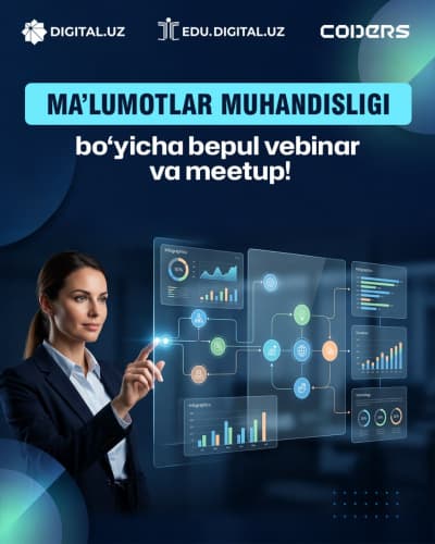 “Ma’lumotlar muhandisligi” bo‘yicha bepul vebinar va meetup tashkil etiladi