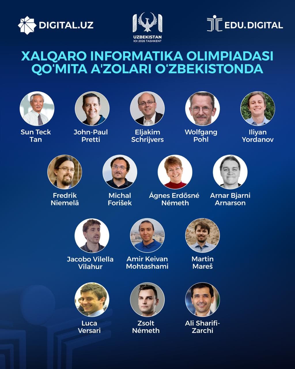 Xalqaro informatika olimpiadasi qoʻmita aʼzolari Oʻzbekistonga keldi
