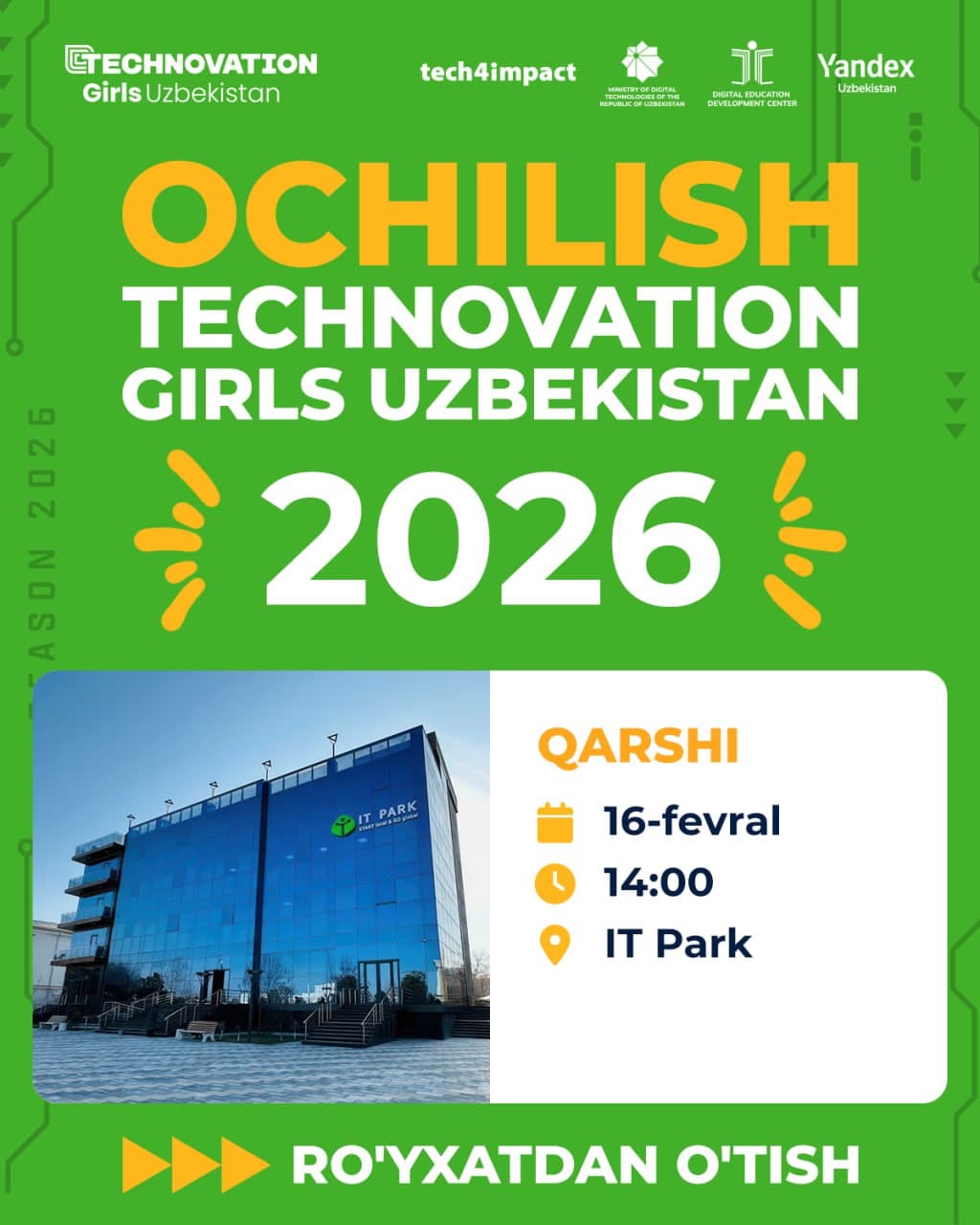 Стартует новый сезон “Technovation Girls Uzbekistan 2026”!