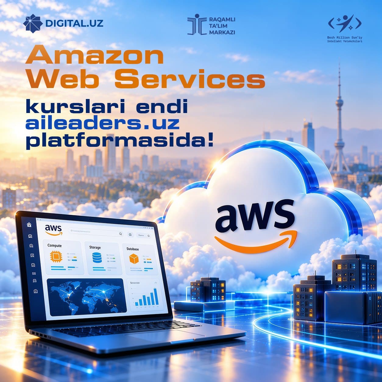 Amazon Web Services courses are now available on the aileaders.uz platform!